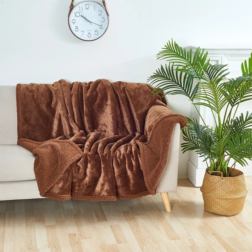 Plaid shaggy en microfibre